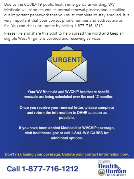 West Virginia Medicaid Public Health Emergency And Unwinding The Continuous Eligibility